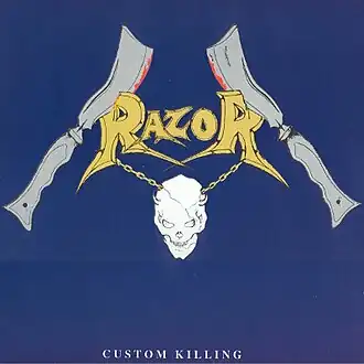 Обложка альбома Razor «Custom Killing» (1987)