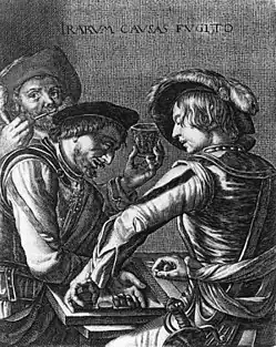 Игроки в нарды. Офорт