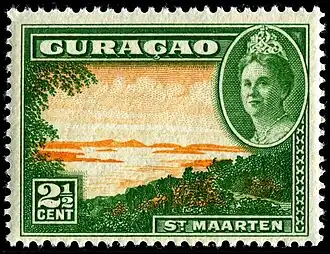 1943: с видом Синт-Мартена, 2½ цента (Mi #201; NVPH #161)