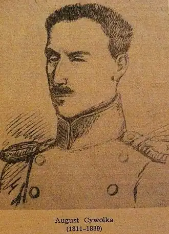 Август Карлович Циволька  (рисунок из «Czasopismo Geograficzne», tom XXXIV, zeszyt 3, PTG, Wrocław 1963, s.253). Этот же файл был размещён в «ВЭС», где утверждается, что на портрете изображён  русский мореплаватель П. К. Пахтусов.