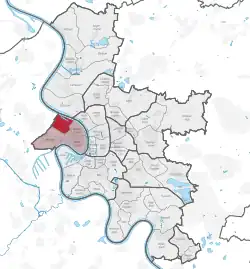 Положение Лёрика на карте Дюссельдорфа