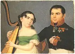 Д. И. Кудрявцев с женой (1821)