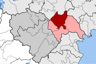 Карта общины: — Александрия — по часовой стрелке: Плати, Мелики, Андигонидес