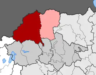 Карта общины: 1 — Аридея 2 — Эксаплатанос