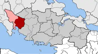 Карта общины: — Дистомон — Андикира и Арахова