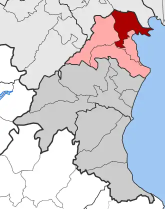 Карта общины:  — Эйинион  — Колиндрос, Метони, Пидна