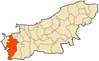 Расположение коммуны на карте вилайета.