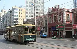 Ретро-трамвай на ул. Чанцзянлу