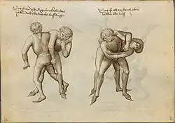 Борцовские приёмы в схватке без оружия.