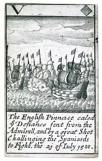 Defiance, «вызов адмирала» 21 (sic!) июля 1588