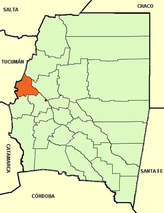 Департамент  Рио-Ондо на карте