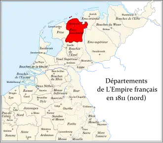 Департамент Западный Эмс на территории исторических Нидерландов в 1811 году