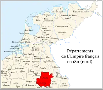 Департамент Форе на территории исторических Нидерландов в 1811 году