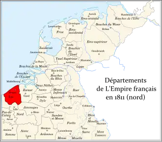 Департамент Лис на территории исторических Нидерландов в 1811 году