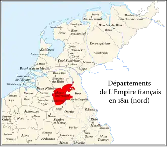 Департамент Нижний Мёз на территории исторических Нидерландов в 1811 году