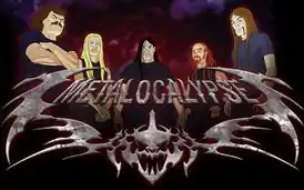 Группа Dethklok: бас-гитарист Вильям Мёрдерфейс, Сквизгаар Сквигельф — гитарист, Нэйтан Эксплоужен — вокал, Пиклз — барабанщик, Токи Вортуз — гитарист.