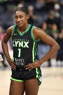 Миллер в игре за «Миннесота Линкс» против «Лос-Анджелес Спаркс» (20 июля 2023 года)