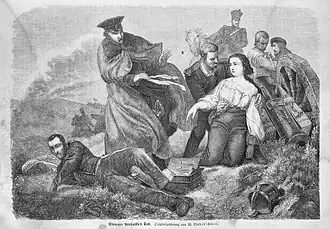 Смерть Элеоноры Прохазки на гравюре 1863 года