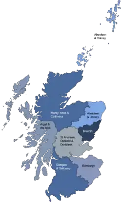 Map of the dioceses of the Scottish Episcopal Church