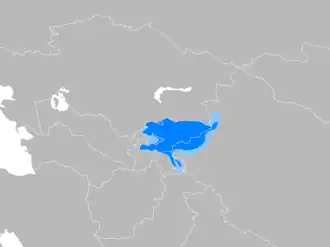 Ареал киргизского языка