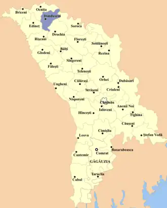 Дондюшанский район на карте