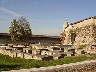 Вид Довмонтова города (реставрация и раскопки)