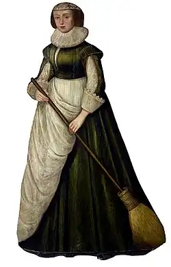 Аноним. Горничная с метлой, около 1640
