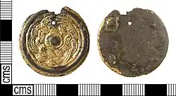 Тройная 3х9 ТГ, раннесредневековое крепление, музей Portable Antiquities Scheme