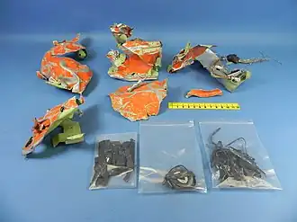 Найденные отдельные обломки