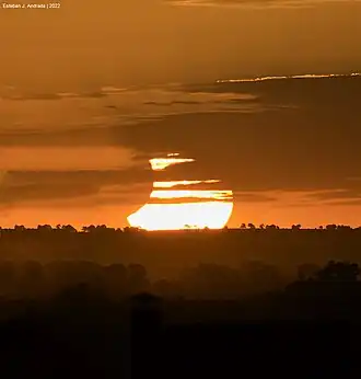 затмение в городе Сантьяго, Чили