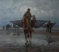 Конный промысел креветок в Оостдюнкерке