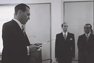 На посту посла в Израиль (слева), 1950 год