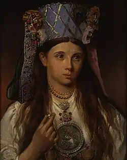 Эстонская невеста в национальном подвенечном наряде, 1852, Эстонский художественный музей