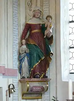 Анна втроём. Ок. 1500 г. Дерево, роспись. Церковь Святого Стефана, Эгенбург, Бавария