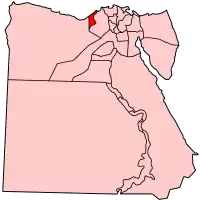 Карта Египта с выделенной Александрией