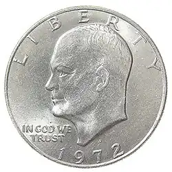 Эйзенхауэр на аверсе 1-долларовой монеты