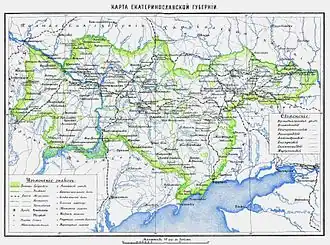 Екатеринославская губерния на карте