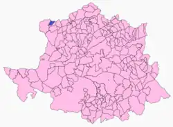 Расположение муниципалитета Эльхас на карте провинции