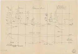 Эскиз карты пролива Смита и южного побережья острова Элсмир. Автограф Ж. Бернье