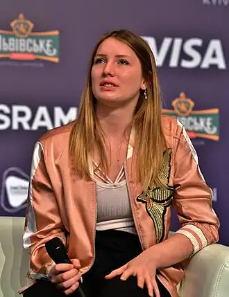 Бланш в 2017 году в Киеве на пресс-конференции, посвященной песенному конкурсу «Евровидение-2017»