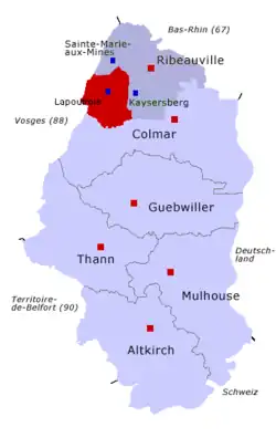 Кантон на карте департамента Верхний Рейн