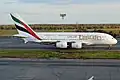Airbus A380 авиакомпании Emirates в аэропорту Домодедово
