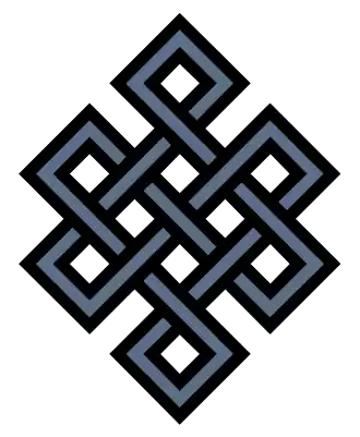 Бесконечный узел, узел счастья.Магический символ, использовавшийся многими народами в текстильном изделии, орнаментах.