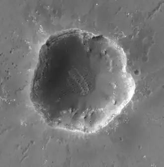 Кратер Эндьюранс, снятый орбитальным аппаратом MRO