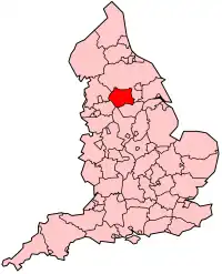 Графство Уэст-Йоркшир на карте