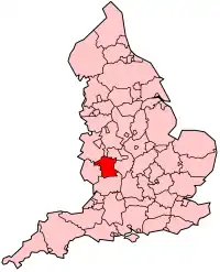 Графство Вустершир на карте