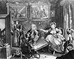 Путешествия блудницы. Лист 2. По картине У. Хогарта (с уменьшением). Между 1794 и 1835