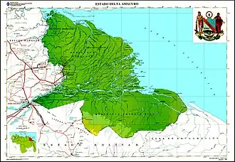 Дельта-Амакуро на карте