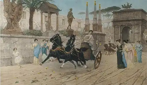 Колесничий-триумфатор на улицах Рима