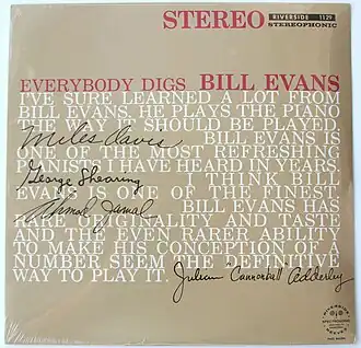 Обложка альбома Билла Эванса «Everybody Digs Bill Evans» (1959)